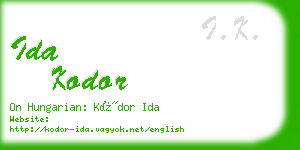 ida kodor business card